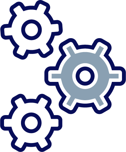 Icon with gears
