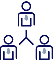 Icon of three people connected