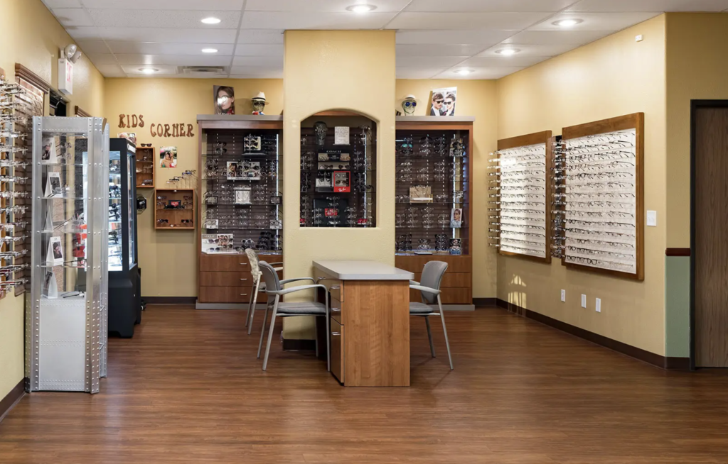 Retail area inside the ClearVision Pahrump optometry practice