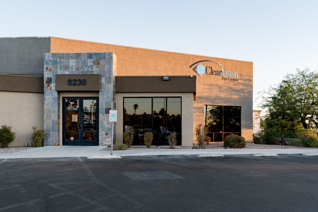 Exterior building photograph of ClearVision Eye Centers in Pahrump